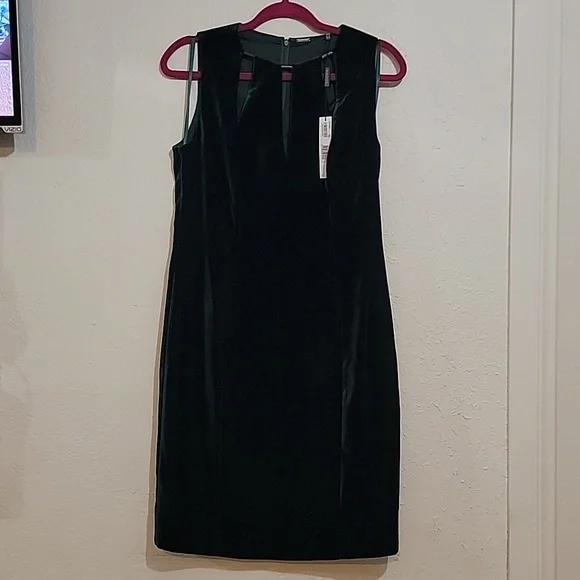 tahari green velvet dress Mother of the Bride Long Flutter Sleeve Velvet Gown
